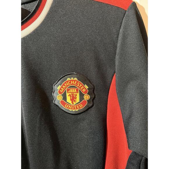 Manchester United Long Sleeve Pullover NO SIZE TAG Black Red Man U Soccer - Picture 2 of 7